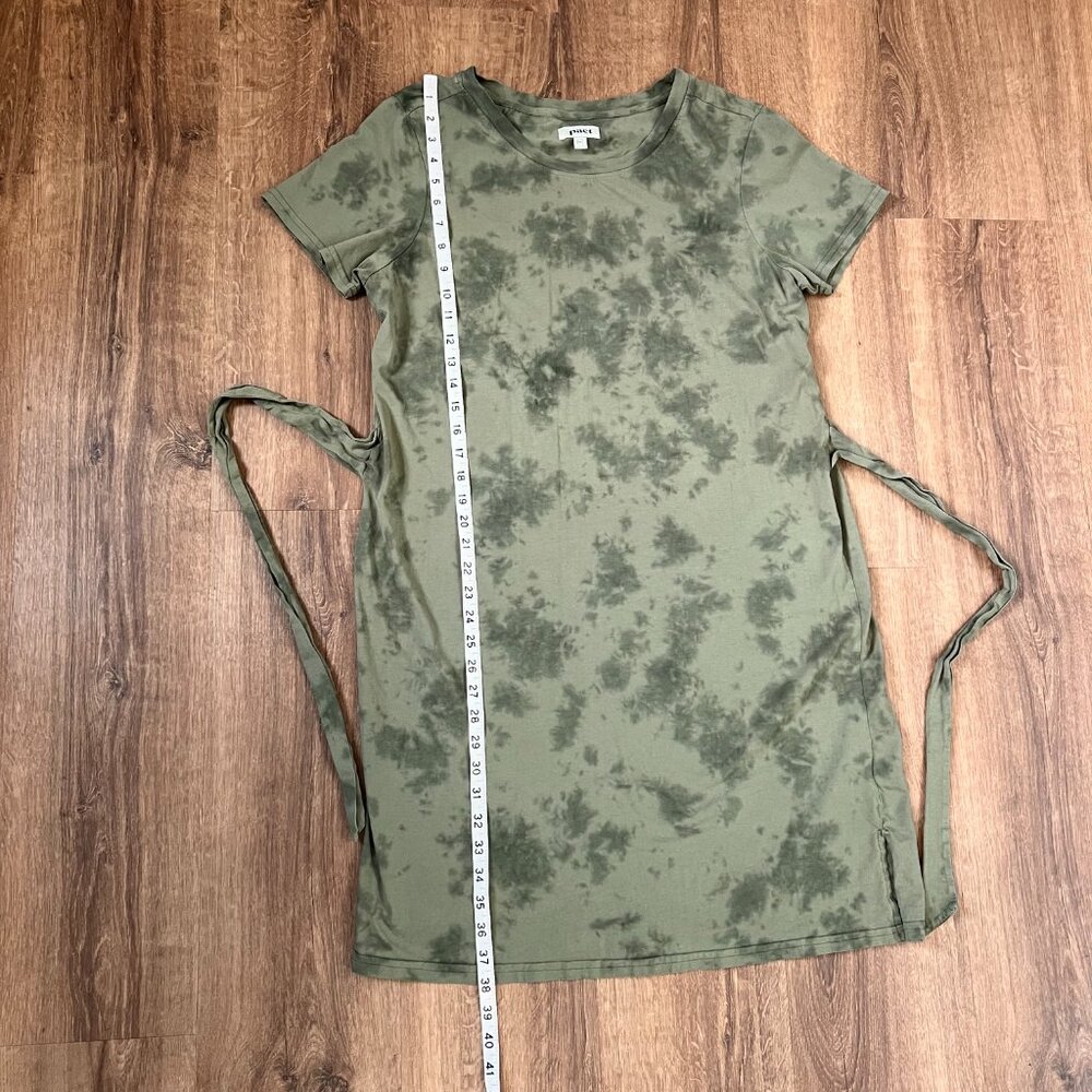 PACT Short Sleeve Tie Waist Dress Women's XL Green Tie Dye Organic Cotton - Picture 5 of 12